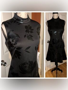 NWT Black Floral Mockneck Formal
Cocktail Dress by Ivanka Trump sz  8